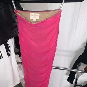 Pink maxi skirt